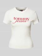 Tommy Jeans Slim Fit T-Shirt aus reiner Baumwolle mit Logo-Print in Of...