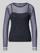 JOOP! Longsleeve mit semitransparentem Design Modell 'Tuli' in Marine,...