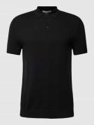 SELECTED HOMME Poloshirt mit kurzer Knopfleiste Modell 'BERG' in Black...