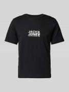 Jack & Jones T-Shirt mit Label-Print Modell 'TARMAC' in Black, Größe L