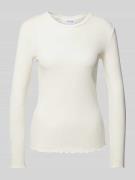 Selected Femme Longsleeve in Ripp-Optik Modell 'ANNA' in Offwhite, Grö...