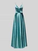 Luxuar Abendkleid mit Herz-Ausschnitt in Aqua, Größe 32