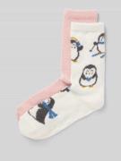 Jake*s Casual Socken mit geripptem Abschluss in Offwhite, Größe 39-42