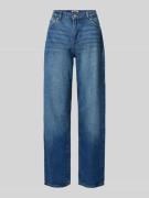 Review Straight Fit Jeans im Used-Look mit Gesäßtaschen in Jeansblau, ...