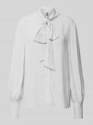 Tommy Hilfiger Regular Fit Schluppenbluse mit Allover-Muster in Weiss,...