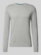 Tom Tailor Strickpullover mit Label-Stitching Modell 'BASIC' in Hellgr...