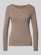 Christian Berg Woman Longsleeve mit Rundhalsausschnitt in Taupe Melang...