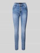 miss goodlife Skinny Fit Jeans mit Knopfleiste in Jeansblau, Größe L