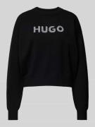 Hugo Blue Strickpullover mit Label-Print Modell 'Slogerix' in Black, G...