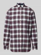 Christian Berg Men Light-Flanellhemd mit Button-Down-Kragen in Bordeau...