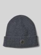 BOSS Beanie aus Schurwolle mit Label-Detail Modell 'Fati' in Anthrazit...