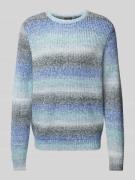 Fynch-Hatton Strickpullover mit Rundhalsausschnitt in Tuerkis Melange,...