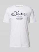 s.Oliver RED LABEL T-Shirt mit Label-Print in Weiss, Größe 3XL