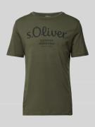 s.Oliver RED LABEL T-Shirt mit Label-Print in Oliv, Größe L