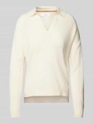 Brax Strickpullover mit Label-Detail Modell 'LILLIAN' in Offwhite, Grö...