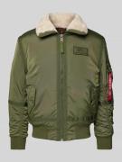 Alpha Industries Bomberjacke mit Stehkragen in Oliv, Größe L