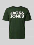 Jack & Jones T-Shirt mit Label-Print Modell 'CORP' in Dunkelgruen, Grö...