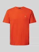 SAVE THE DUCK T-Shirt mit Logo-Patch Modell 'Bram' in Orange, Größe L