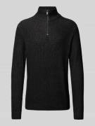 MCNEAL Strickpullover mit Troyer-Kragen in Black, Größe L