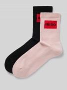 HUGO Sneakersocken mit Label-Stitching im 2er-Pack in Rosa, Größe 39-4...