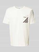 adidas Originals T-Shirt mit Label-Stitching in Offwhite, Größe S