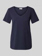s.Oliver RED LABEL T-Shirt mit V-Ausschnitt in Marine, Größe 36