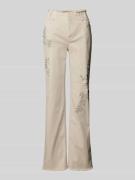 monari Regular Fit Jeans mit Paillettenbesatz in Sand, Größe 38