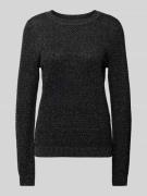 Vila Strickpullover mit Effektgarn Modell 'DALO' in Black, Größe L