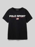 Polo Sport Regular Fit T-Shirt aus Baumwolle in Black, Größe L