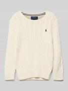 Polo Ralph Lauren Kids Strickpullover mit Label-Stitching in Sand, Grö...