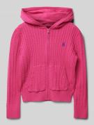 Polo Ralph Lauren Teens Strickjacke mit Kapuze in Pink, Größe L