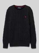 Polo Ralph Lauren Teens Strickpullover mit Zopfmuster und Logo-Stitchi...