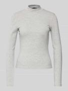 Vero Moda Longsleeve mit Stehkragen Modell 'MARY' in Hellgrau, Größe S