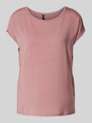 Vero Moda T-Shirt in unifarbenem Design Modell 'AVA' in Rosa, Größe XS