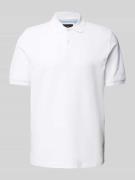 bugatti Poloshirt in unifarbenem Design in Weiss, Größe XXL