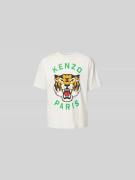 Kenzo T-Shirt mit Label-Print in Mittelgrau Melange, Größe L