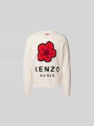 Kenzo Pullover mit Label-Print in Offwhite, Größe L