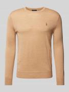 Polo Ralph Lauren Slim Fit Strickpullover aus reiner Wolle in Camel, G...