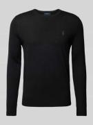 Polo Ralph Lauren Slim Fit Strickpullover aus reiner Wolle in Black, G...