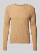 Polo Ralph Lauren Strickpullover mit Logo-Stitching in Camel, Größe XX...