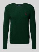 Polo Ralph Lauren Strickpullover mit Logo-Stitching in Dunkelgruen, Gr...