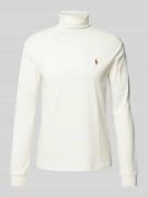 Polo Ralph Lauren Longsleeve mit Rollkragen und Label-Stitching in Wei...