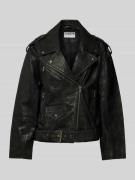 Jake*s Casual Lederjacke mit Reverskragen in Black, Größe XL