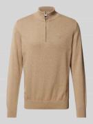 Barbour Strickpullover mit Troyer-Kragen in Sand, Größe S