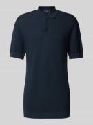 Matinique Slim Fit Poloshirt mit Strukturmuster in Marine, Größe L