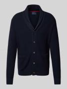 Christian Berg Men Strickjacke mit Schalkragen in Marine, Größe XXL