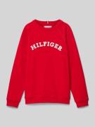 Tommy Hilfiger Teens Sweatshirt mit Label-Stitching in Rot, Größe 128