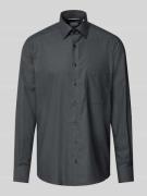 ETERNA Comfort Fit Businesshemd aus Uni Struktur in Black, Größe 40