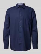 ETERNA Comfort Fit Businesshemd aus Popeline in Marine, Größe 40