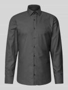 ETERNA Slim Fit Businesshemd aus Uni Struktur in Black, Größe 41